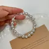 Tich French Lujo Accesible Manta Rose Pulsera de Perlas de Imitación para Mujer Plata de Ley S925 Pulsera de Apilamiento de Nicho de Alta Gama