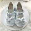Zapatos de cuero Lolita con lazo bajo, Zapatos de princesa JK, Zapatos de cuero pequeños Lolita de encaje Mary Jane, Punta redonda, Diseño original para mujer