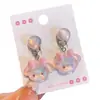 Pinzas para Orejas de Color Gelatina para Niños 2025 Nuevos Lindos Pendientes Indoloros para Niñas, Aretes para Bebés Que No Lastiman las Orejas, Accesorios para Orejas con Colgante