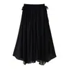 Estilo Europeu e Americano Popular na Amazon Aliexpress Tendência de Moda Versátil Conjunto de Top e Saia Plissados com Decote em V de Chiffon