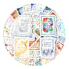 Compra direta transfronteiriça de 50 adesivos de texto inspirador de poesia vintage para decoração de diário artístico, adesivos de caderno à prova d'água