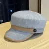 Novo Chapéu Octogonal de Tricô Estilo Britânico Retrô para Mulheres no Outono e Inverno Estilo Coreano que Mostra o Rosto Boina Pequena Circunferência da Cabeça Grande Chapéu de Jovem