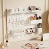 Estante de Almacenamiento para Pared sin Taladro para Labiales, Cosméticos y Cuidado de la Piel; Organizador de Maquillaje y Estante de Almacenamiento Multifuncional
