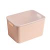 Caja de almacenamiento de cosméticos de escritorio con tapa, caja de almacenamiento portátil de plástico para el hogar, caja de almacenamiento de artículos diversos de cocina y refrigerios.