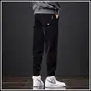 Calça Casual de Veludo Cotelê Masculina Perna Larga Elástica Calça Esportiva 2025 Nova Outono e Inverno Veludo Calças Quentes