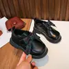 Zapatos de Cuero de Primavera para Niñas, Mocasines Británicos con Lazo para Niños, Zapatos de Princesa Mary Jane de Suela Gruesa para Niños Mayores