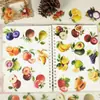 56 Pegatinas Transparentes de Mascota de Frutas Realistas Nuevas Transfronterizas Patrón de Alta Definición Pegatinas Decorativas Hechas a Mano de Recompensa para Niños