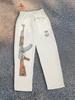 Calça de Moletom Masculina Estilo Hip-Hop Verão 2026 Perna Reta Solta Estampada Casual Esportiva para Homens