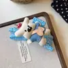 Pinza para el pelo de perro grande linda Versátil Tela Cuadros Parte trasera de la cabeza Moño Pinza de pico de pato Accesorio para el pelo