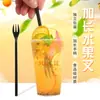 Tenedor de Plástico Desechable Alargado Grueso Duro para Té de Frutas Tienda de Té con Leche Tenedor de Mango Largo Empaquetado Individualmente Tenedor de Postre Espesado