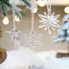 Adornos navideños Adornos para árbol de Navidad Copo de nieve transparente Cristal acrílico Colgante creativo Copo de nieve navideño