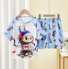 2025 Novos pijamas infantis de verão de manga curta terno fino meninos meninos crianças grandes adolescentes roupas para casa roupas externas