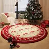 Tapete de Natal Chifres de Veado Sinos Tapete Tapete de Árvore de Natal Vermelha Decoração de Feriado para Sala de Estar Veludo Cristalizado Tapete Antiderrapante