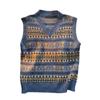 Chaleco de suéter retro con cuello en V para hombre, marca de moda de primavera, informal, para estudiantes, estilo japonés, chaleco de punto sin mangas que combina con todo