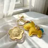 Llavero de oro puro 999 con motivo de dinero, colgante de oro, decoración para bolso, seguro para transmisiones en vivo, regalo para evento del Festival Qixi al por mayor