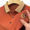 2024 Nova camiseta masculina de manga curta Camisa pólo na moda Camiseta de negócios casual de manga curta para todos os jogos de meia-idade e jovens