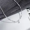 Collar de Plata Esterlina S925 de Fujian y Guangdong Plata Rota Perla Imitación Diseño Nicho Nuevo de Alta Gama Cadena Corazón Clavícula Joyería para Mujer