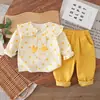 Conjunto de Ropa de Primavera para Niñas 2026 Nuevo Estilo Conjunto de Dos Piezas con Camisa de Manga Larga para Bebés y Niños Ropa de Moda Tendencia para Bebés Niñas