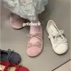 Versión de Piel de Oveja~Zapatos Planos de Ballet con Lazo Plano de Cuero Genuino para Mujer, Zapatos de Noche Mary Jane Retro Franceses