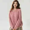 75% cachemira, 25% seda de morera, suéter de punto para mujer con cuello redondo, nuevo estilo de otoño, capa base de corte holgado, suéter de manga larga