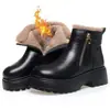 Botas de nieve de plataforma retro de tamaño pequeño para mujer, nueva colección de invierno 2026, zapatos de algodón con forro polar y engrosados, antideslizantes, botines cortos mullidos