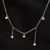 Collar con Borla Galaxia Brillante de Plata de Ley S925 para Mujer, Estilo Coreano, Sencillo y Único, Cadena para Clavícula de Estrella, Cadena para Clavícula de Instagram