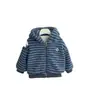 Abrigo Peludo para Niños Invierno 2026 Estilo Nuevo Ropa Exterior con Capucha de Felpa Rayada para Niños Bebé Dibujos Animados Lindo Espesado