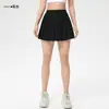 Falda Corta de Yoga Adelgazante de Verano Elástica de Cintura Alta con Forro, Antiexposición, Falda de Tenis con Bolsillo, Falda Plisada Casual para Exterior