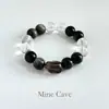 Novo Bracelete de Cristal de Chá de Obsidiana Natural Estilo Chinês, Bracelete de Cristal Branco para o Ano de Nascimento, Bracelete dos Cinco Elementos para Homens e Mulheres, Novo Modelo de Presente