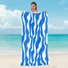 Toalha de Praia e Bolsa de Ombro 2 em 1 Personalizada, Bolsa de Ombro de Praia Multifuncional Dobrável com Toalha Estampada que Absorve Água