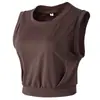 Top Esportivo Sem Mangas Transfronteiriço Blusa Curta Solta Roupas de Yoga Camiseta Feminina Colete de Corrida Fino