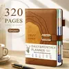 Agenda diaria versión inglesa 2027 transfronteriza, calendario de una página por día, manual de eficiencia horaria, cuaderno personalizable