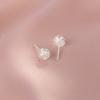 Aretes de plata esterlina S999 de diente de león para mujer, diseño de nicho, lujo ligero, viento frío, agujero para la oreja, joyería de plata para la oreja al por mayor
