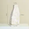 Vaso de Cerâmica Estilo Retrô com Acabamento Branco, Arranjo de Flores de Formato Único, Ornamento de Arte para Interior, Design Único, Decoração de Mesa para Interior