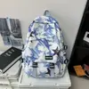 Mochila Estilo Americano Street Graffiti para Hombre, Mochila de Marca de Moda para Estudiantes de Secundaria y Preparatoria, Mochila de Alto Valor para Mujer