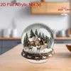 Impresión Plana Transfronteriza Mesa Giratoria Plana 2D de 360 Grados Una Delicada Escena de Nieve Donde un Grupo de Elegantes Ciervos Están Descansando