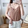 Camisola de Chifón de Tiro Real para Mujer Verano Nuevo Estilo Coreano Cuello en V Camiseta Base para Usar Debajo Holgada para Usar Encima Top sin Mangas