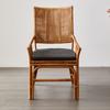 Silla de Ratán Indonesio Ratán Silla Hogar Sala de Estar Combinación de Mesa y Silla Individual Estilo Antiguo Silla de Comedor de Respaldo Alto Silla de Mesa de Té para Salón de Té