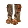 Botas de montar altas hasta la rodilla Melard de suela gruesa para mujer, botas western de caña alta estilo retro adelgazantes para mujer