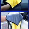 Toalla de limpieza para coche de vellón de coral de doble color y doble cara al por mayor de fábrica, paño de limpieza para coche no rayante, absorbente y sin pelusa