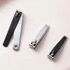 Cortauñas de acero inoxidable cepillado, paquete individual para uso doméstico, herramienta portátil para manicura y cuidado de uñas de adulto