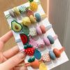 Diadema de color frutal para mujer, diadema linda para niña, diadema de pelo de alta elasticidad, cubierta de cuero grueso, cuerda para el pelo, Nuevo