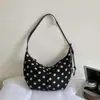 Bolso Informal de Lunares Estilo Coreano 2026 Otoño Diseño de Nicho Gran Capacidad para Viajes Diarios de Moda de Hombro Cruzado Bolso Dumpling para Mujer