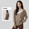 Top Esportivo Latte Girl Roupa de Yoga Camiseta de Manga Longa Roupa Fitness Roupa Externa para Corrida Efeito Emagrecedor Blusa Fina Toque Nude