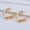 Pendientes geométricos tallados tipo C con pegamento CCB, sencillos y exquisitos, con pasador de plata S925, joyería para orejas de uso diario y versátil