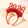Faixa de Cabeça de Natal 2026 Faixa de Cabeça Listrada nas Cores do Natal Venda Quente Transfronteiriça Decoração de Faixa de Cabeça de Natal 2026