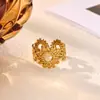 Anillo Cruzado de Acero Inoxidable Chapado en Oro de 18 Quilates, Estilo Nuevo Europeo y Americano, para Mujer, Versátil para el Uso Diario, Joyería de Anillo Abierto Simple y a la Moda