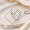 Anillos Trenzados Irregulares de Cuatro Capas Ajustables, Unisex, Modernos, Personalizables, de Alta Gama, Estilo de Nicho, en Stock para Venta al por Mayor