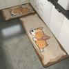 Alfombrilla de Pie Absorbente de Agua y Seca de Aceite para Cocina Dibujos Animados Imitación de Barro de Diatomeas Rectangular Antideslizante Fácil de Limpiar y Reemplazable por Cabello