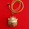 Colgante de llavero de gato hueco de aleación estilo chino, accesorio de metal con sensación de alta gama, adorno decorativo